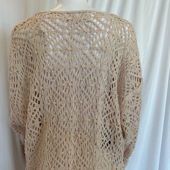 CES FEMME Women’s Open Crochet Knit Sweater - Medium - Picture 4 of 6